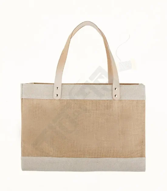 Natural jute tote bag for shopping, everyday use, and eco-friendly fashion.