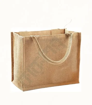 Natural jute tote bag for shopping, everyday use, and eco-friendly fashion.