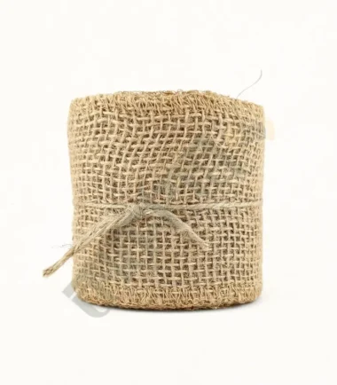 Natural jute ribbon for crafts, gift wrapping, and decorations.