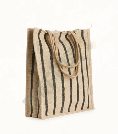 Natural jute bag with sturdy handles for versatile use.