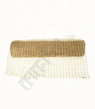 Natural jute net with a woven design for various applications.